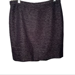 Albert Nipon size 12 straight pencil skirt black gold professional work lined